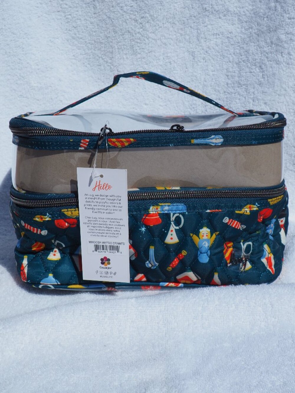 Lug whoosh Clearview Cosmetic Case - Retro Ornaments NWT